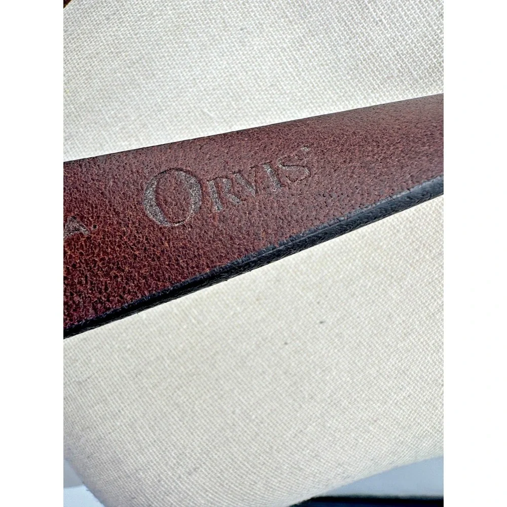 Vintage Orvis Chestnut Full Grain Leather Equestrian Hoof Pick Belt 40 Brass USA